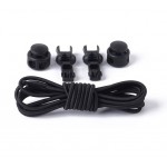 LACES Elastic Band with Circular Spring Shoelaces Black