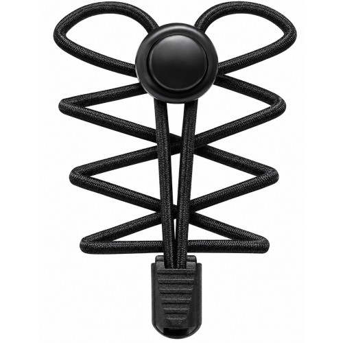 LACES Elastic Band with Circular Spring Shoelaces Black