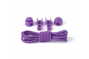 LACES Elastic Band with Circular Spring Shoelaces Purple wht