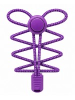 LACES Elastic Band with Circular Spring Shoelaces Purple wht