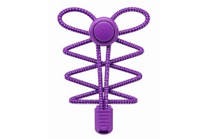 LACES Elastic Band with Circular Spring Shoelaces Purple wht