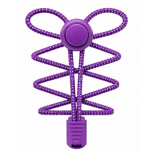 LACES Elastic Band with Circular Spring Shoelaces Purple wht