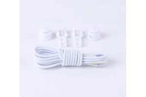 LACES Elastic Band with Circular Spring Shoelaces white