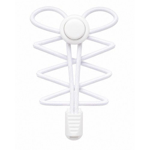 LACES Elastic Band with Circular Spring Shoelaces white