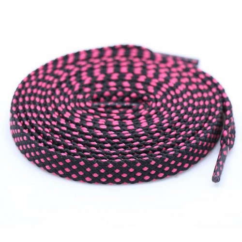LACES Flat HF Double Track Shoelaces Black rose