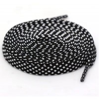 LACES Flat HF Double Track Shoelaces Black white