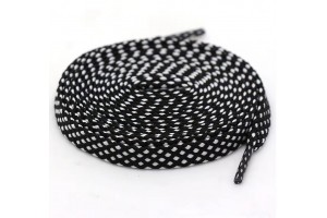 LACES Flat HF Double Track Shoelaces Black white