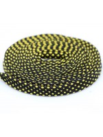 LACES Flat HF Double Track Shoelaces Black yellow