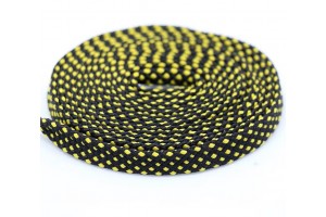 LACES Flat HF Double Track Shoelaces Black yellow
