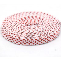 LACES Flat HF Double Track Shoelaces white red