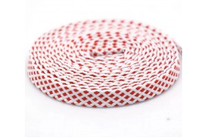 LACES Flat HF Double Track Shoelaces white red