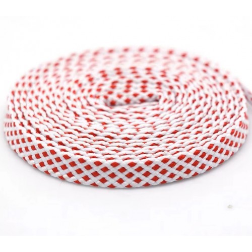LACES Flat HF Double Track Shoelaces white red