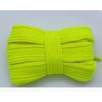 LACES Flat Wide 2cm Single Layer Shoelaces Fluor green