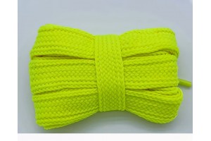 LACES Flat Wide 2cm Single Layer Shoelaces Fluor green