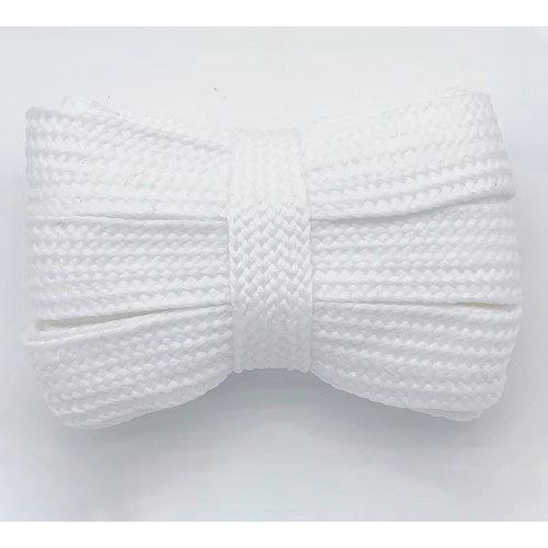 LACES Flat Wide 2cm Single Layer Shoelaces White
