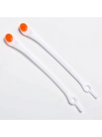 LACES HF Stretch Elastic Silicone Shoelaces White Orange