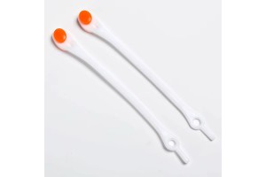 LACES HF Stretch Elastic Silicone Shoelaces White Orange