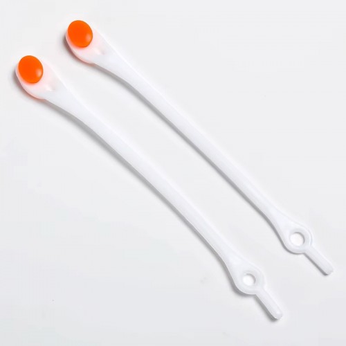 LACES HF Stretch Elastic Silicone Shoelaces White Orange