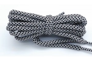 LACES Round Elastic Coconut Shoelaces BlackWhite