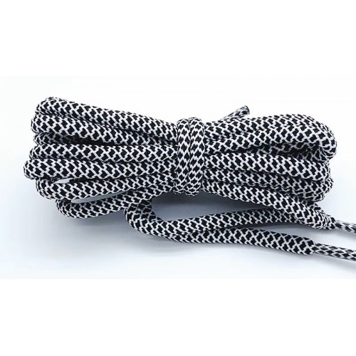 LACES Round Elastic Coconut Shoelaces BlackWhite