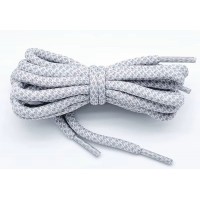LACES Round Elastic Coconut Shoelaces grey white