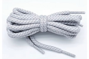 LACES Round Elastic Coconut Shoelaces grey white