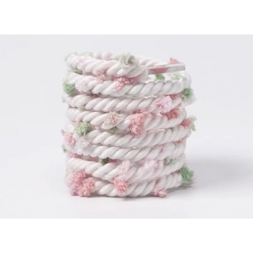 LACES Round Plush Rope Shoelaces PinkGreen