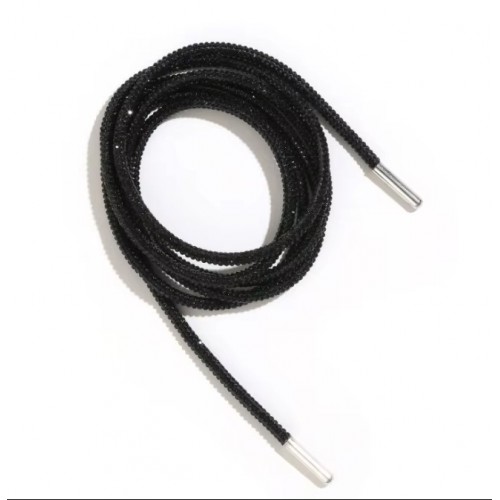 Laces HF Round Shiny Bling Crystal Shoelaces Black