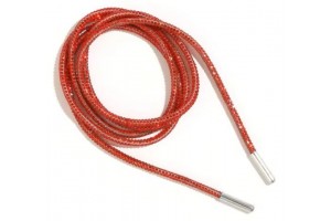 Laces HF Round Shiny Bling Crystal Shoelaces red
