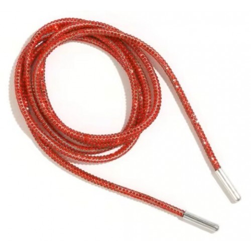 Laces HF Round Shiny Bling Crystal Shoelaces red