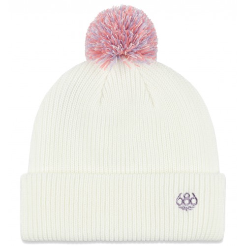 686 WMNS MIX POM BEANIE WHITE