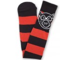 Pig Head Stripe Socks Red Black