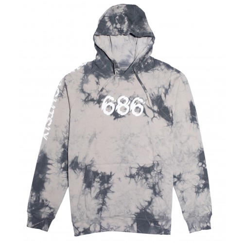 686 All Day Pullover Grey Tie Dye