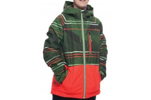 686 Youth Jinx  Insulated Jacket Camp Green Stripes 10K/10K/-18C