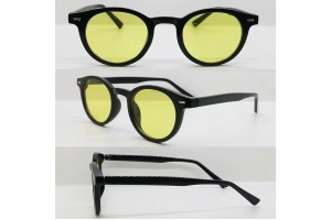 Aizo Nautical Studs Round Frame PC / PC black yellow