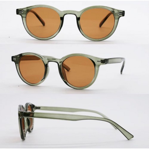 Aizo Nautical Studs Round Frame PC / PC green brown