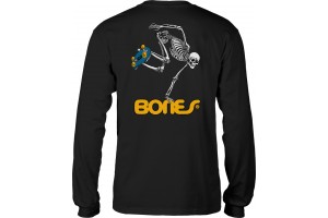 Bones Skateboarding Skeleton YOUTH LS Black